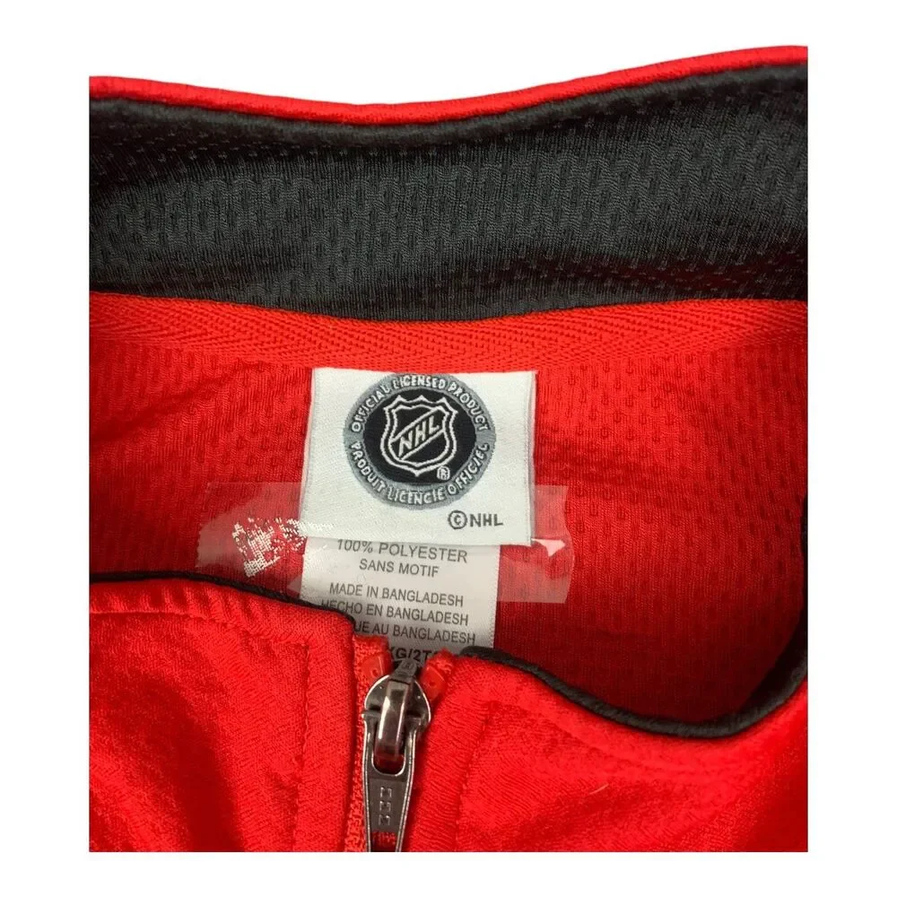 Chicago Blackhawks Men’s 1/4 Zip Pullover Embroidered Red NHL, Size XXL